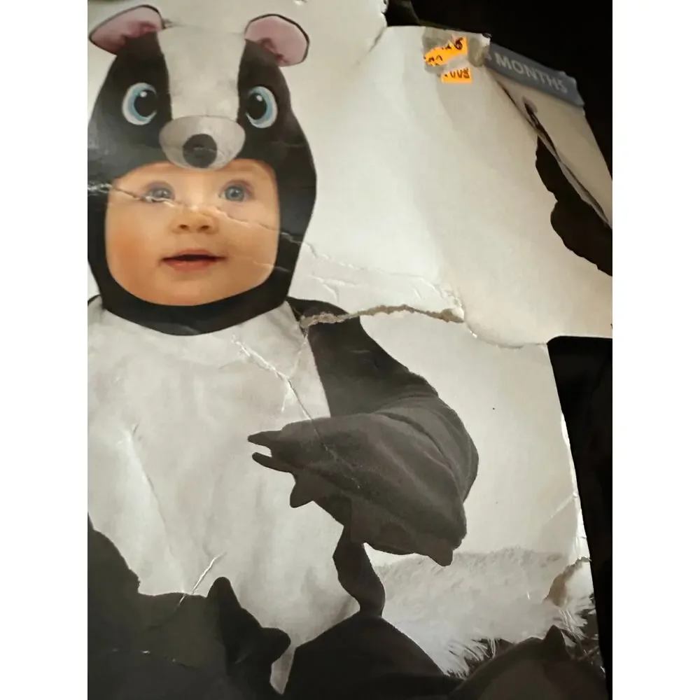 Infant Way to Celebrate Skunk Halloween Costume 0-6M, Black and White